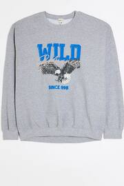 River Island Grey Wild Graphic Sweatshirt - Image 4 of 5