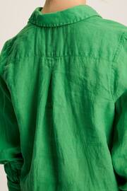 Joules Selene Green 100% Linen Shirt - Image 4 of 6