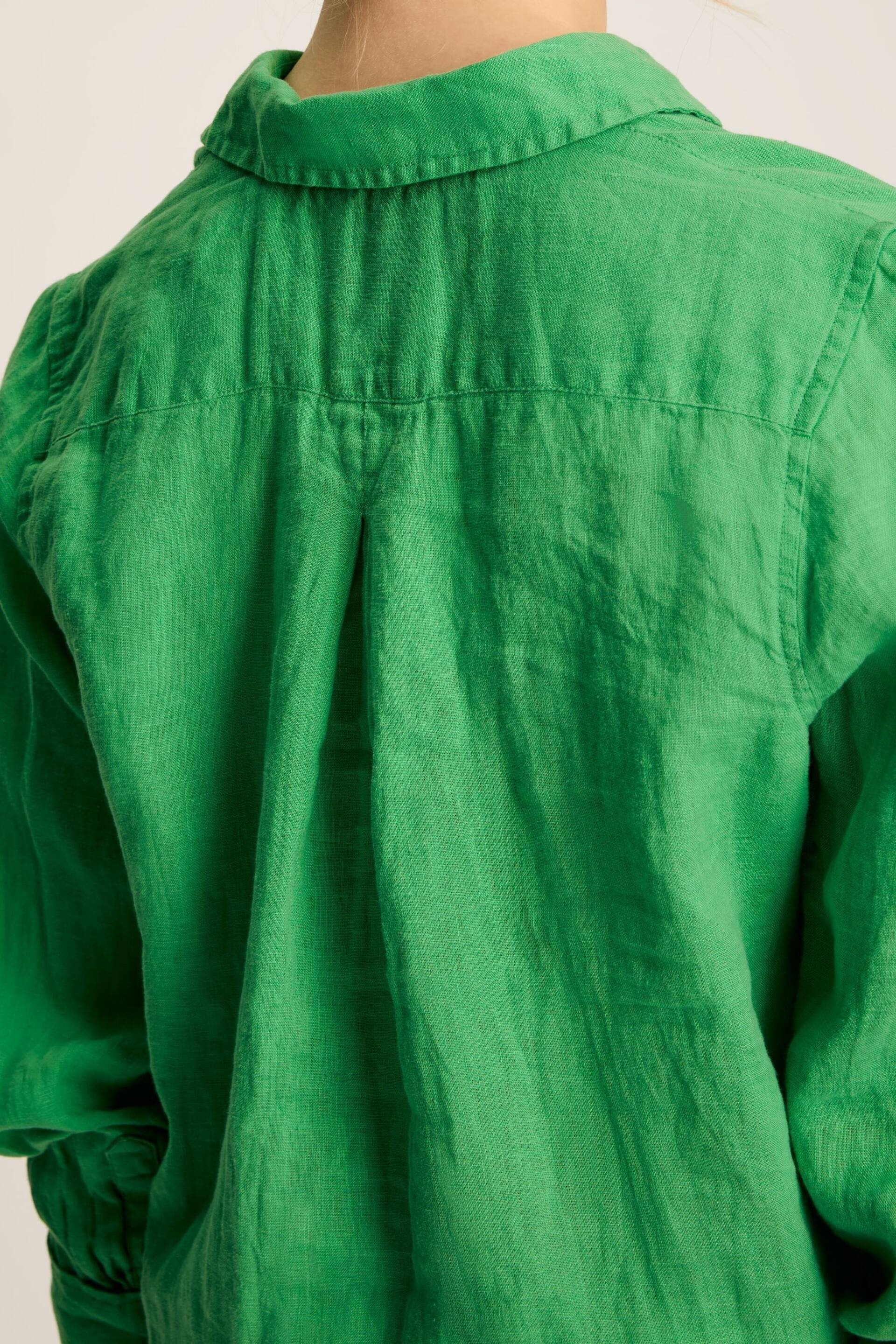Joules Selene Green 100% Linen Shirt - Image 4 of 6