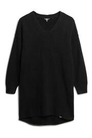 Superdry Black V-Neck Knit Jumper Dress - Image 4 of 6
