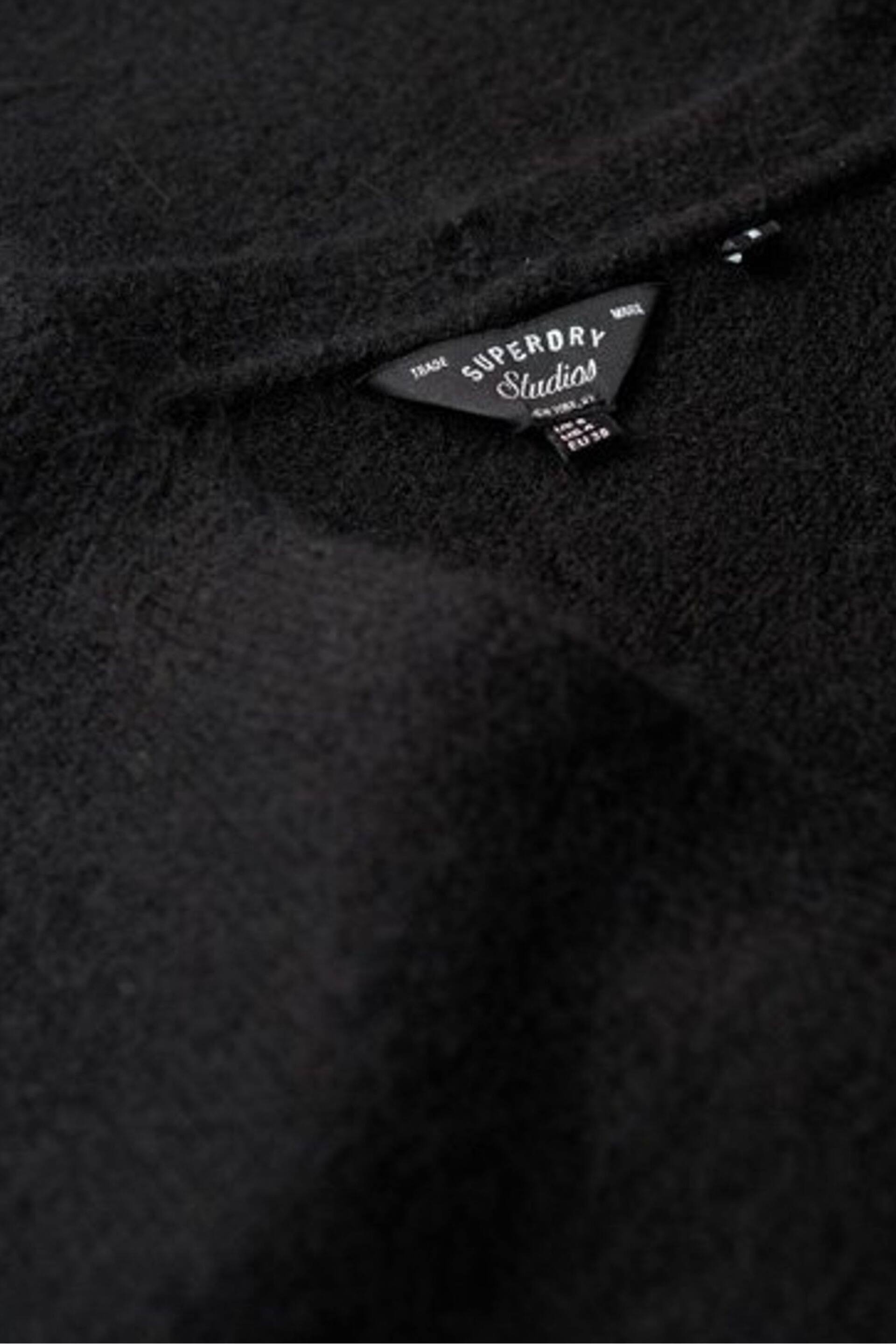 Superdry Black V-Neck Knit Jumper Dress - Image 5 of 6