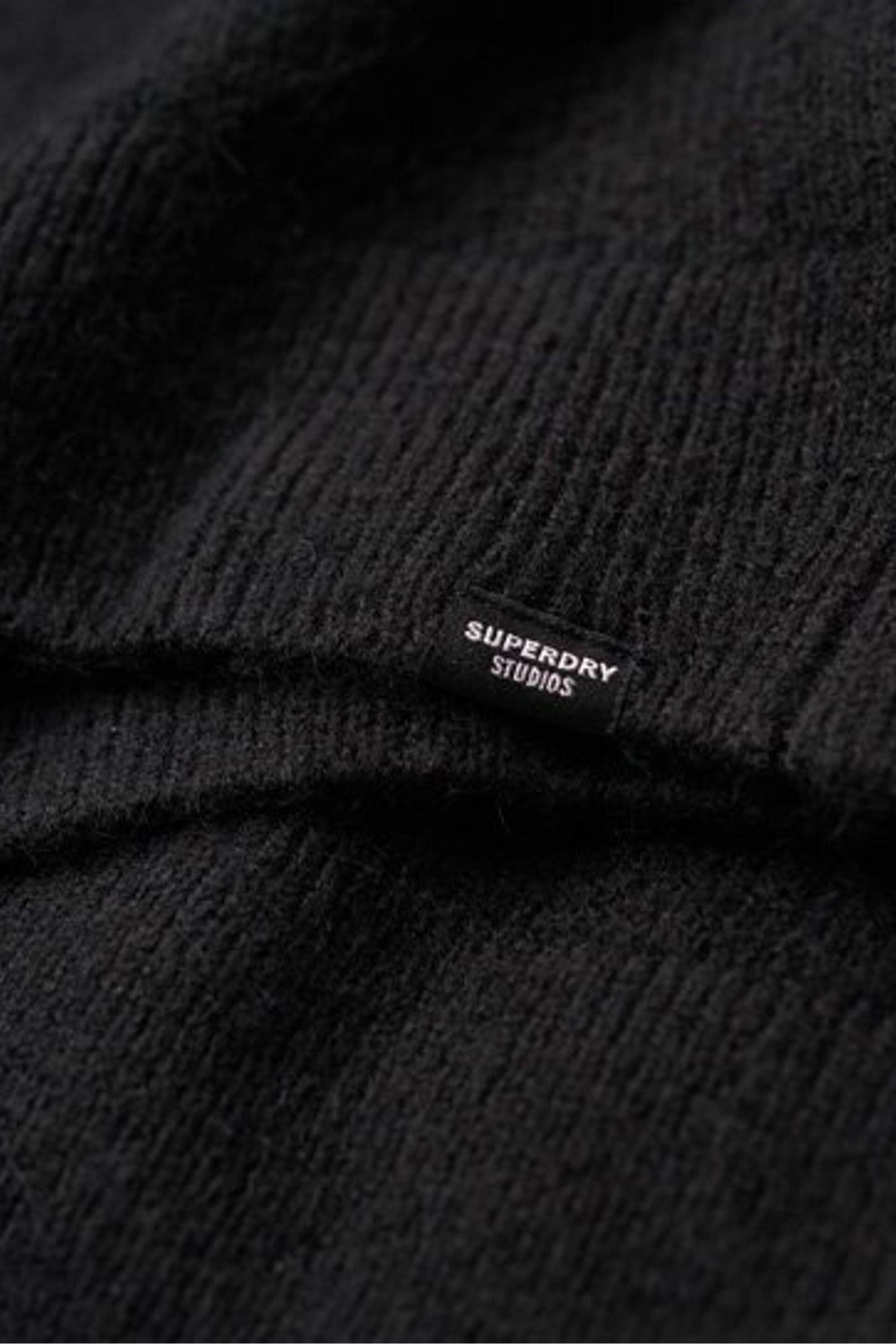 Superdry Black V-Neck Knit Jumper Dress - Image 6 of 6