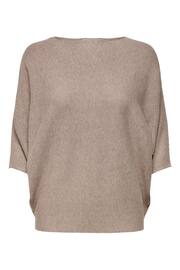 JDY Grey Knitted Batwing Jumper - Image 6 of 6
