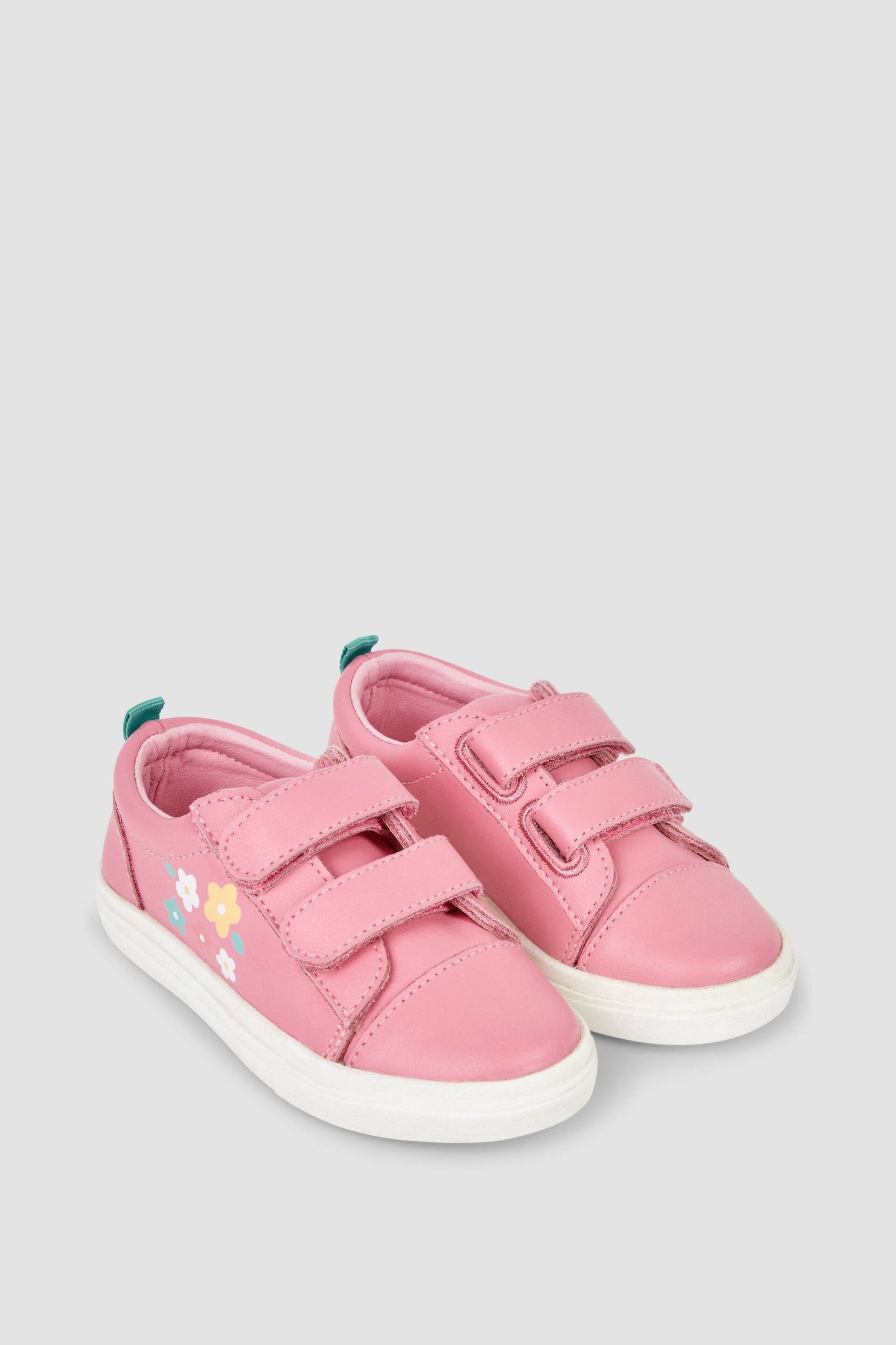 JoJo Maman Bébé Pink Leather Trainers - Image 1 of 5