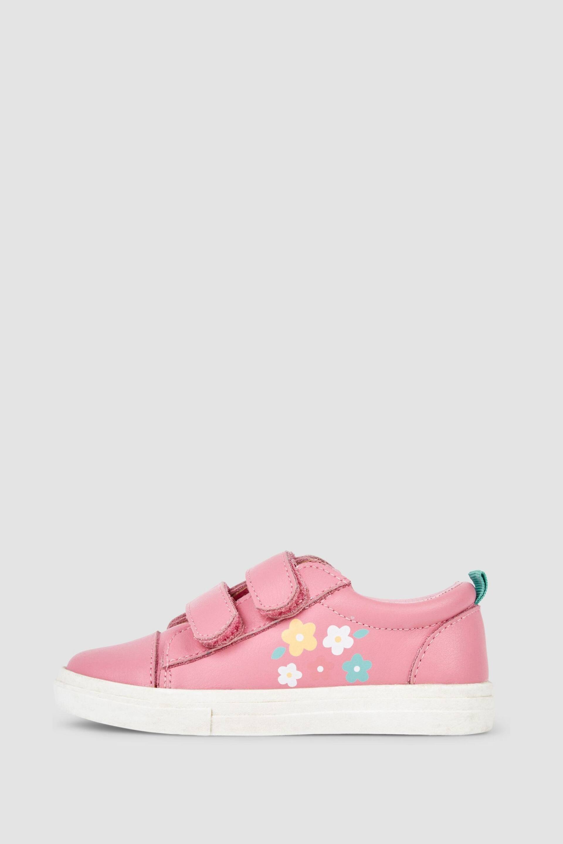 JoJo Maman Bébé Pink Leather Trainers - Image 4 of 5