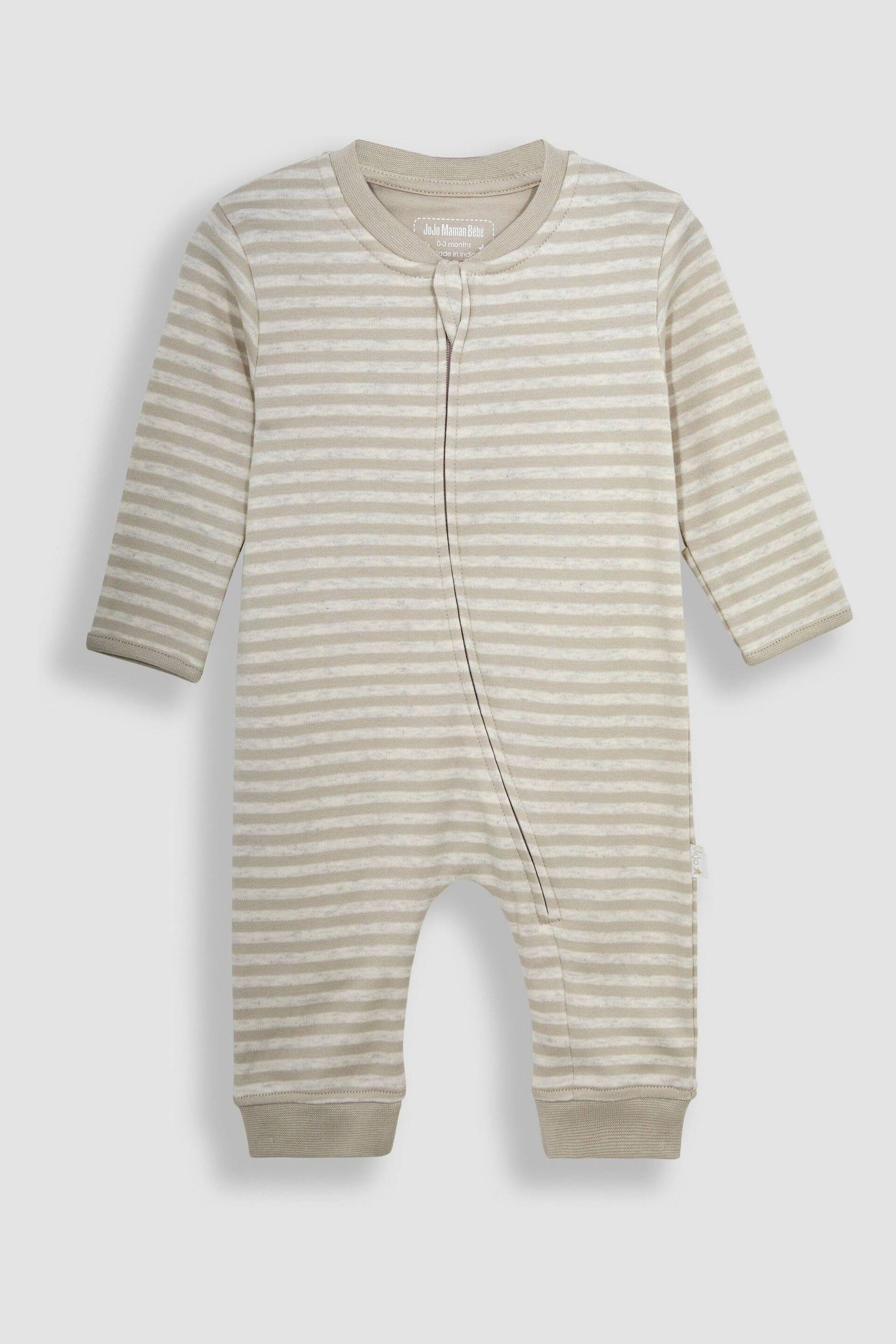 JoJo Maman Bébé Cream Tiger 2-Pack Footless Sleepsuits - Image 3 of 7