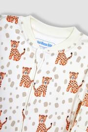 JoJo Maman Bébé Cream Tiger 2-Pack Footless Sleepsuits - Image 5 of 7