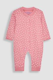 JoJo Maman Bébé Pink Heart 2-Pack Footless Sleepsuits - Image 3 of 5