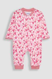 JoJo Maman Bébé Pink Heart 2-Pack Footless Sleepsuits - Image 4 of 5