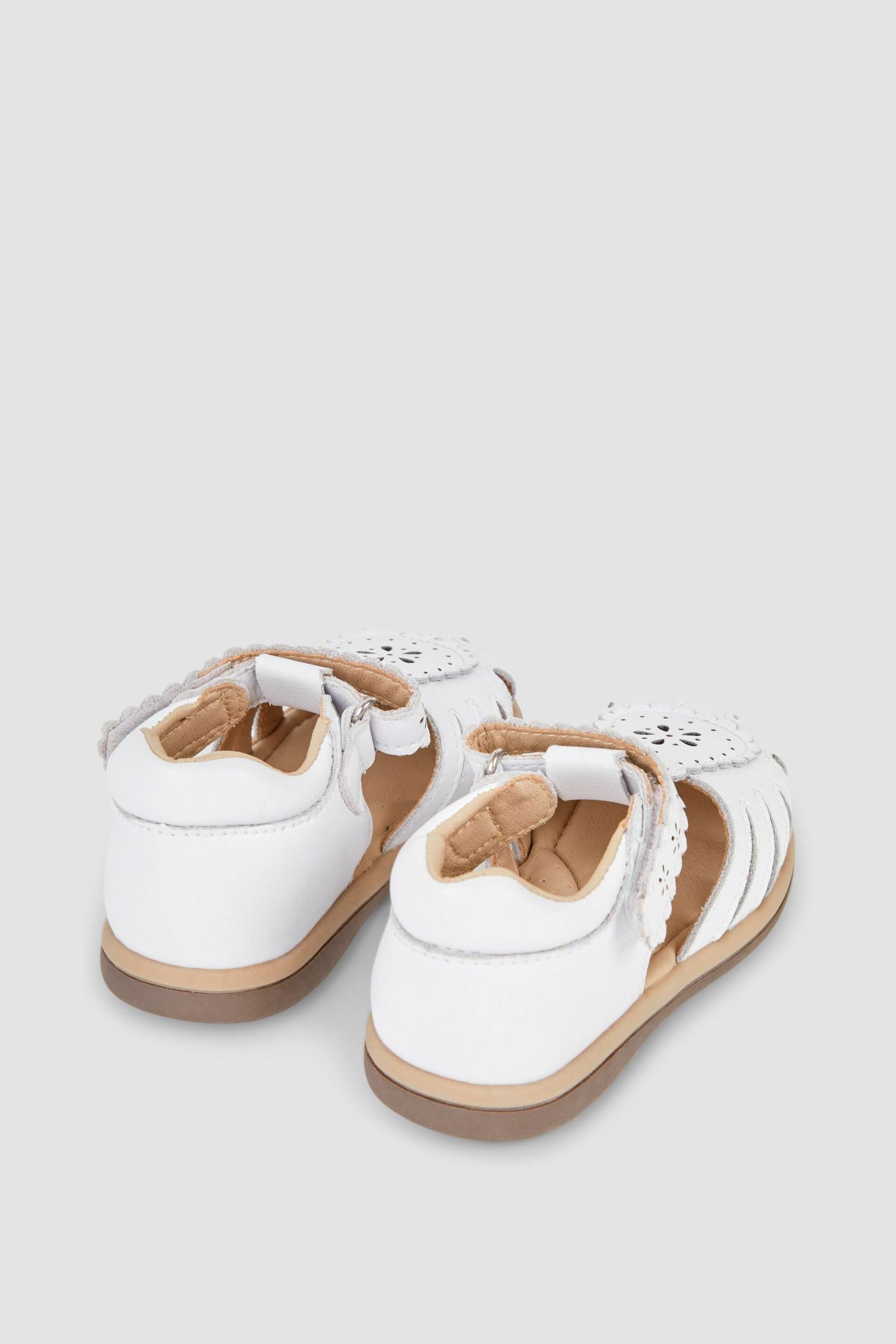 JoJo Maman Bébé White Pretty Leather Closed Toe Sandals - Image 2 of 6