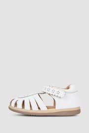 JoJo Maman Bébé White Pretty Leather Closed Toe Sandals - Image 4 of 6