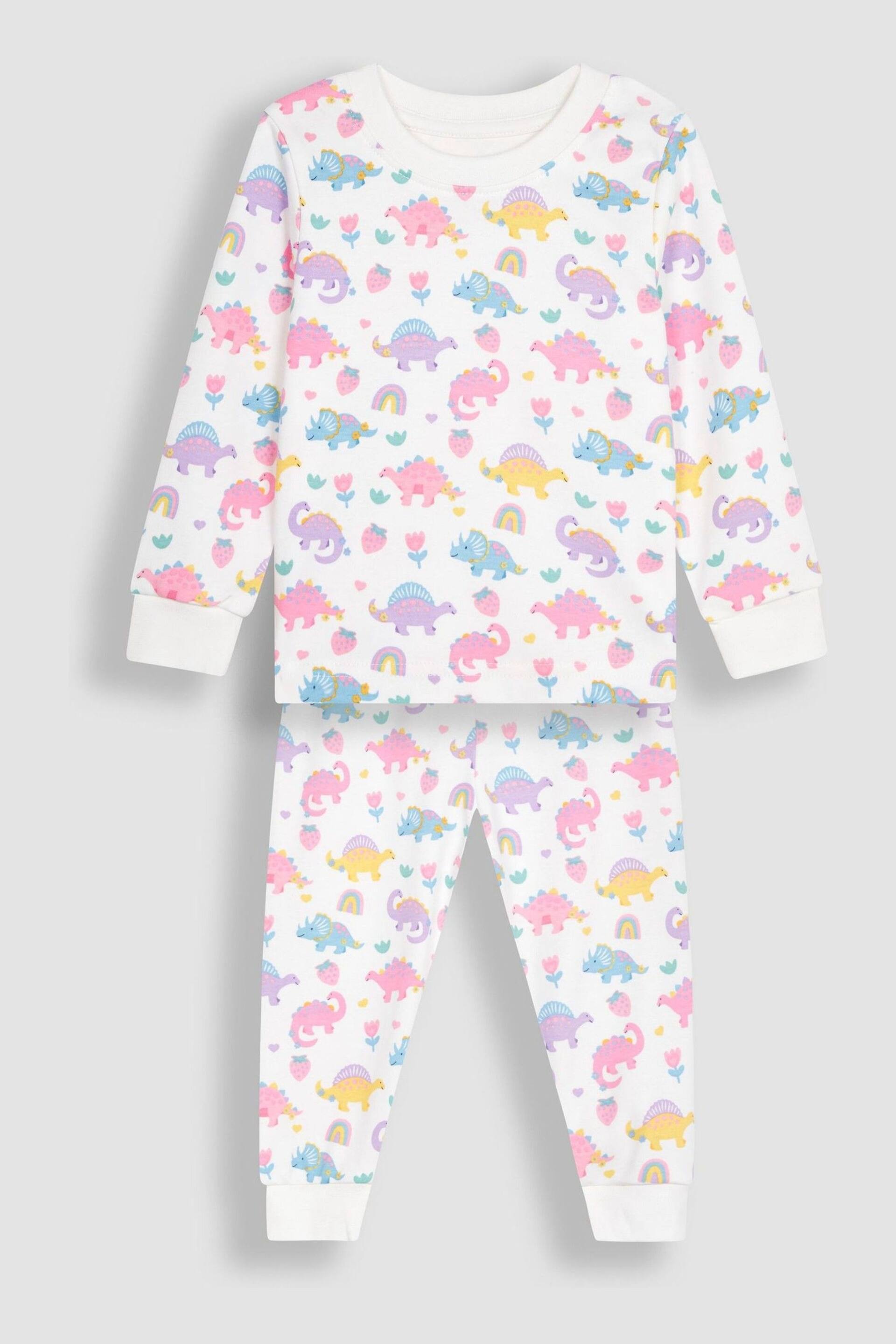 JoJo Maman Bébé Pink 2-Pack Dino Jersey Pyjamas - Image 2 of 9