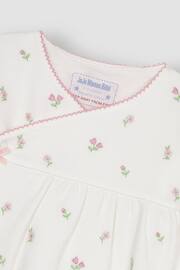 JoJo Maman Bébé Cream Floral Embroidered Pretty Sleepsuit & Hat - Image 4 of 5