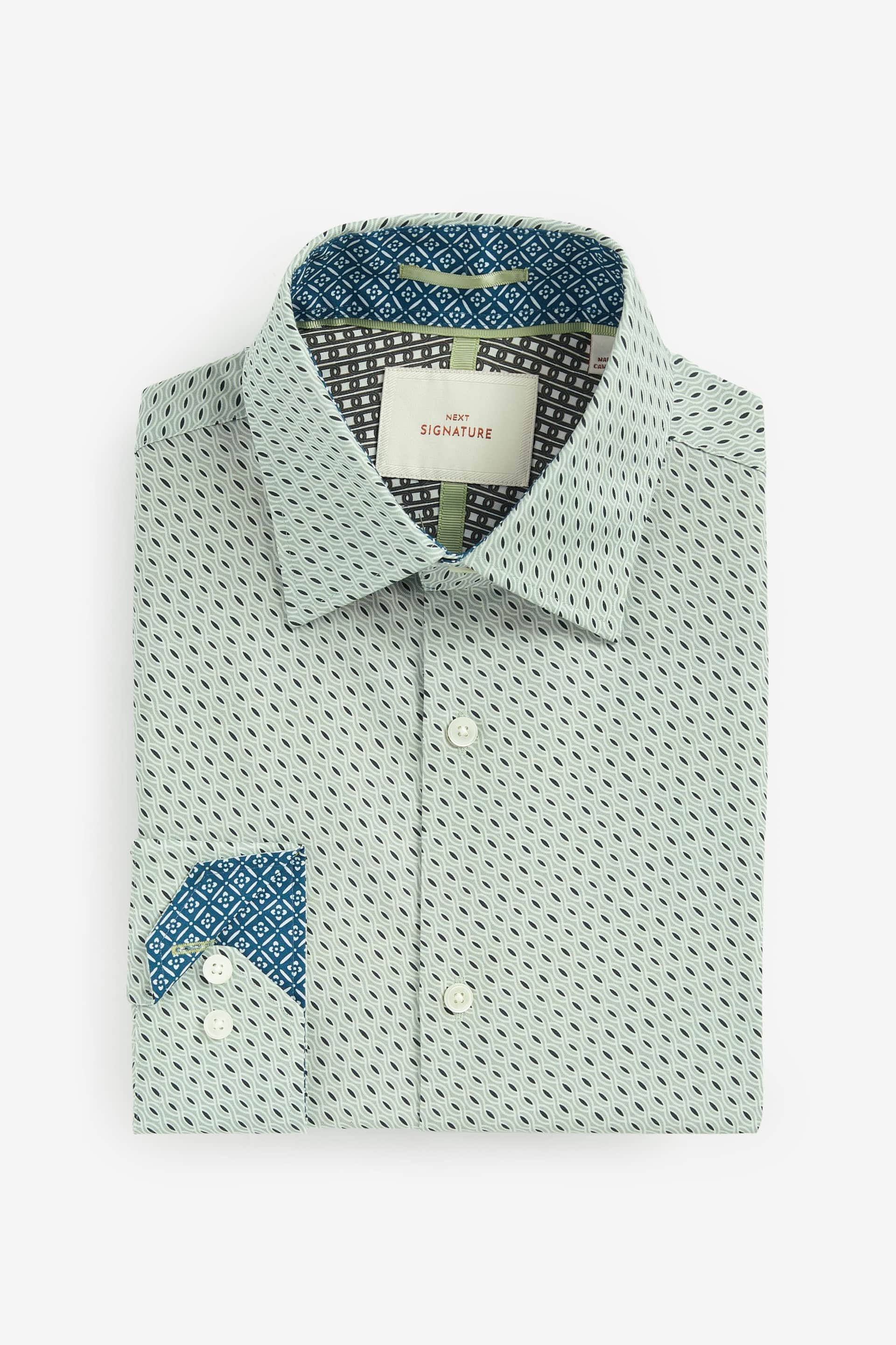 Green Geometric Signature Geometric Print Single Cuff Shirt - Image 6 of 8