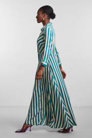 YAS Green Maxi Length Shirt Dress - Image 3 of 5