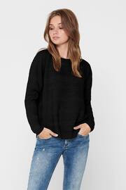 ONLY Black Textured Knitted Jumper - Image 2 of 5