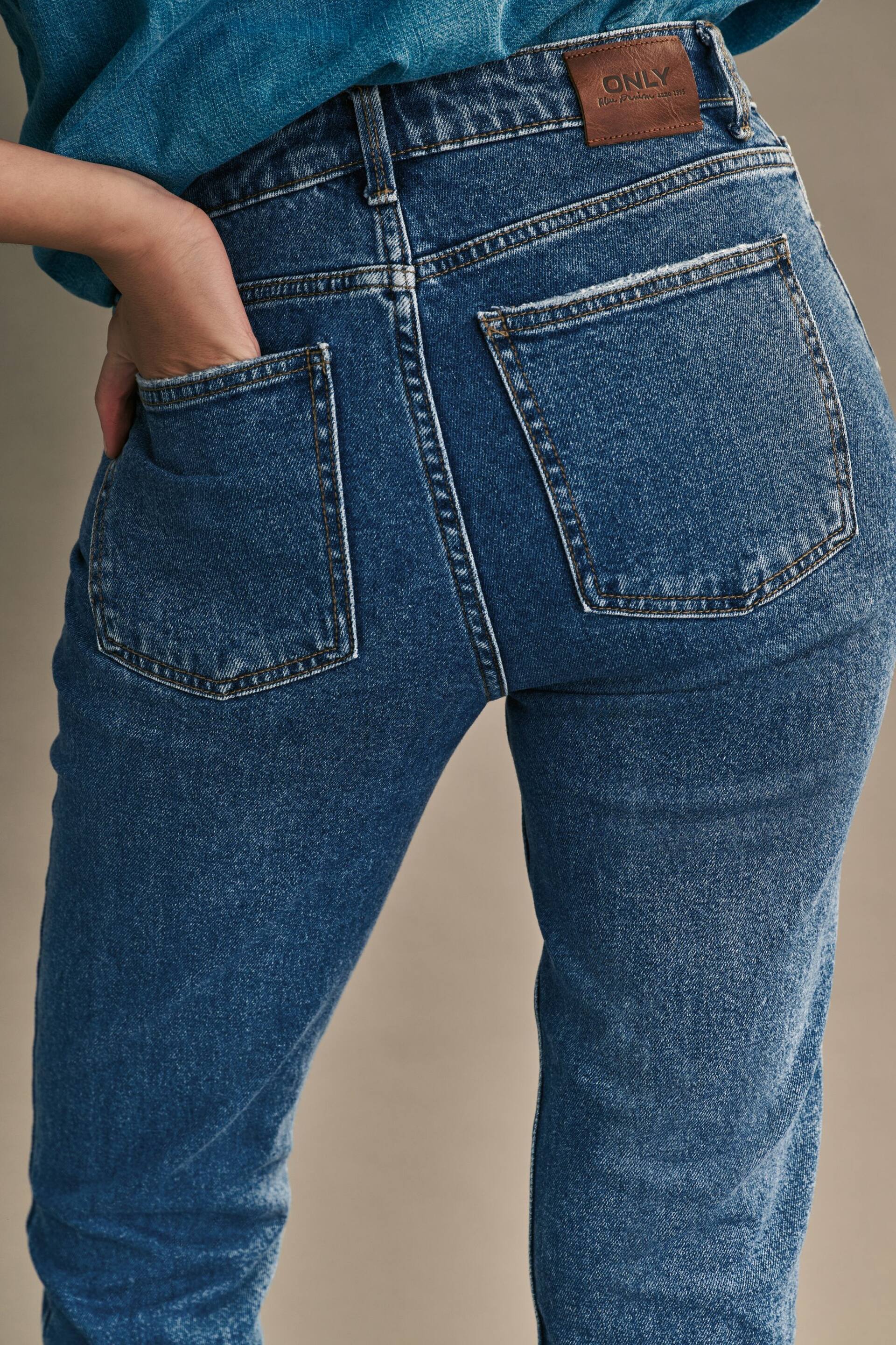 ONLY Blue High Waisted Straight Leg Emily Jeans - Image 5 of 6