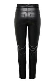 ONLY Black High Waisted Faux Leather Workwear Trousers - Image 4 of 4