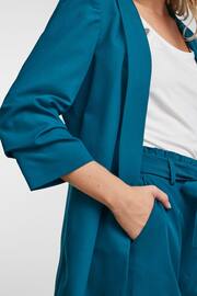 PIECES Blue Ruched Sleeve Blazer - Image 3 of 6