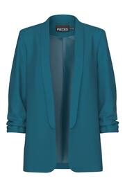 PIECES Blue Ruched Sleeve Blazer - Image 5 of 6