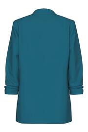 PIECES Blue Ruched Sleeve Blazer - Image 6 of 6