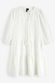 VERO MODA White Embroidered Detail Cotton Summer Boho Smock Dress - Image 5 of 5