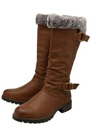 Lotus Brown Knee High Boots - Image 2 of 4