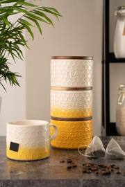 Kitchen Pantry Gold Set of 3 Stacking Storage Jars - Image 1 of 4