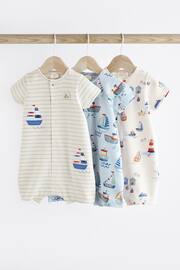 Blue Boat Baby Jersey Rompers 3 Pack - Image 1 of 10