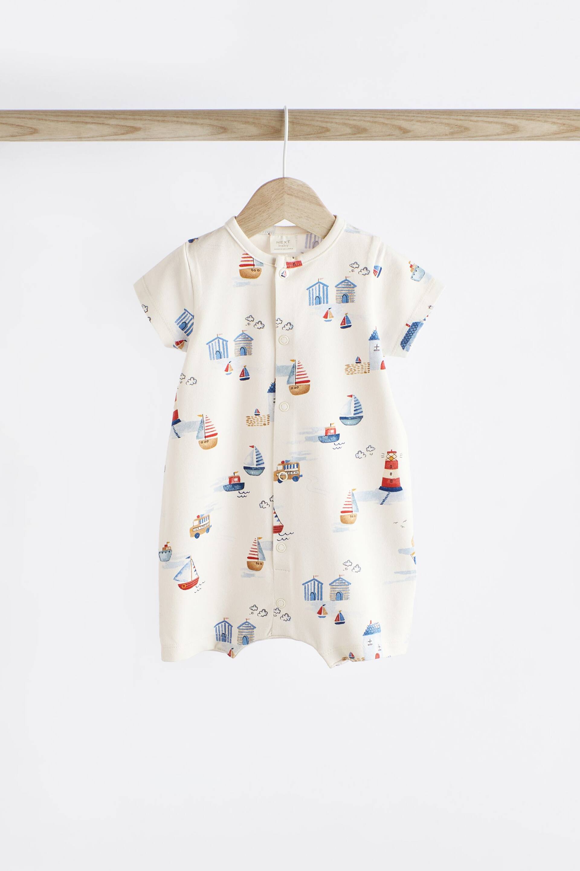 Blue Boat Baby Jersey Rompers 3 Pack - Image 5 of 10