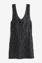 Black Mini Crochet Cover-Up Dress - Image 7 of 8