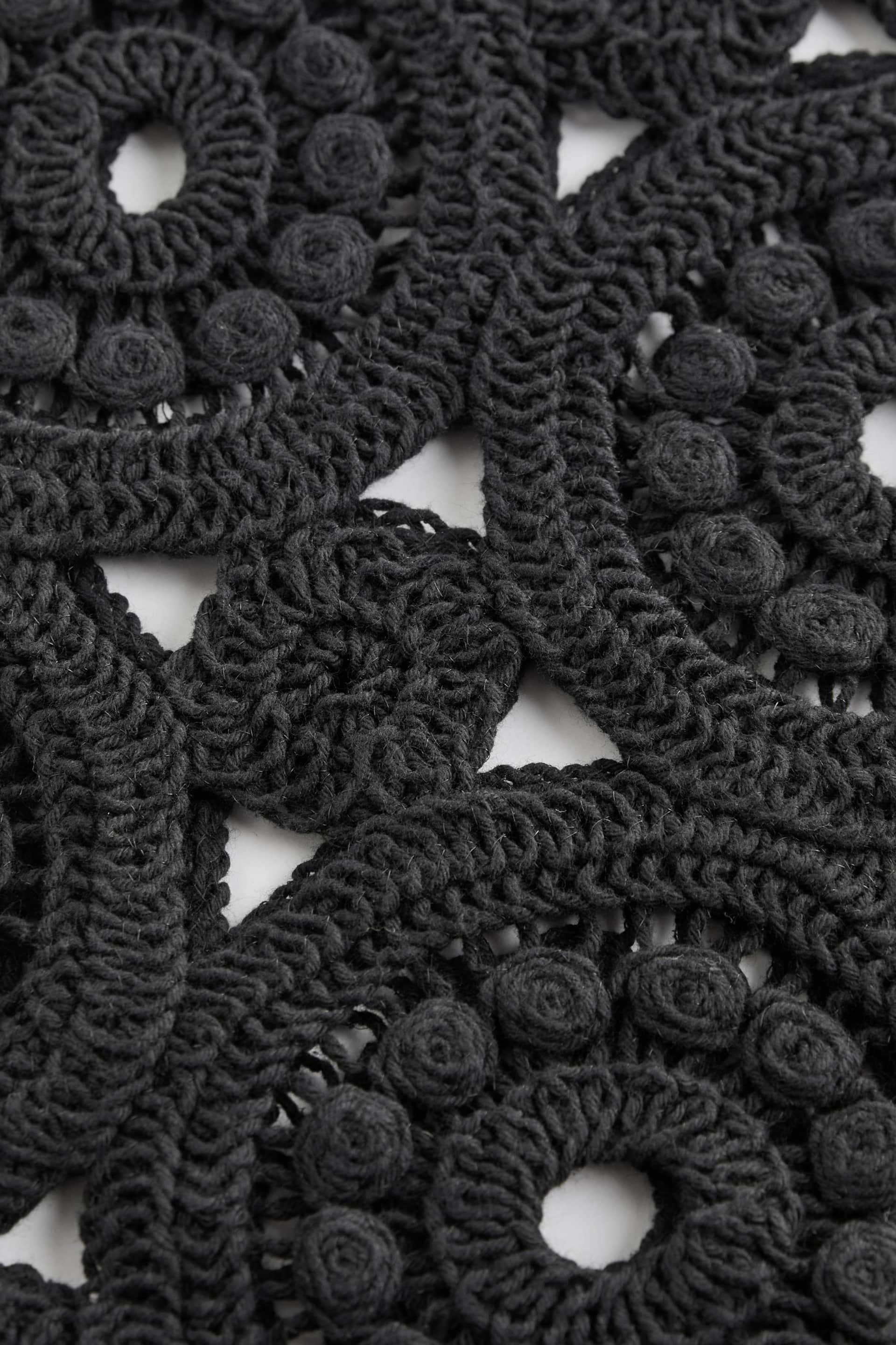 Black Mini Crochet Cover-Up Dress - Image 8 of 8