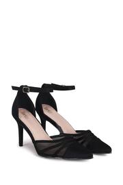 Linzi Black Serri Court Stiletto Heels With Mesh Front Detail - Image 3 of 4