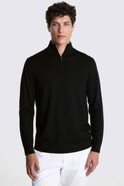 MOSS Black Merino Blend Zip Neck Jumper - Image 2 of 5