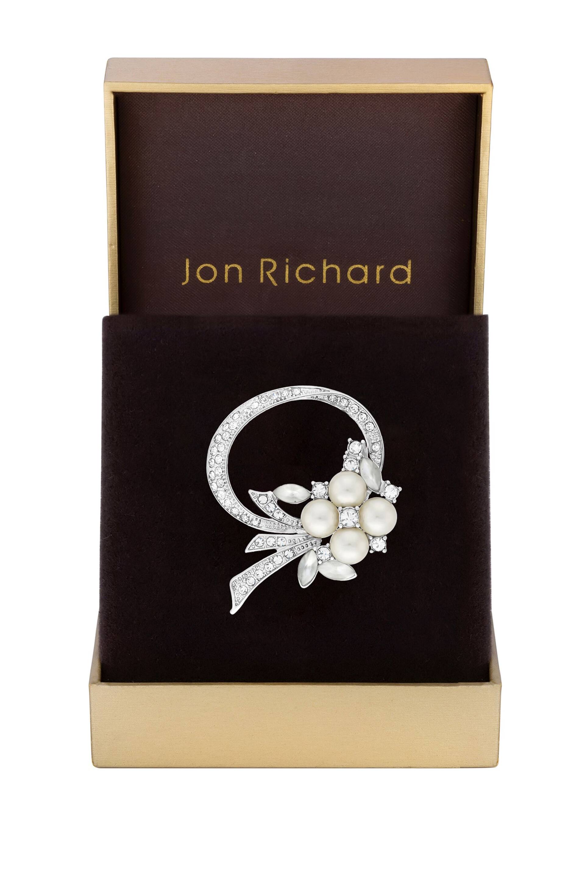Jon Richard Silver Tone Open Bouquet Pearl And Crystal Brooch - Image 2 of 2