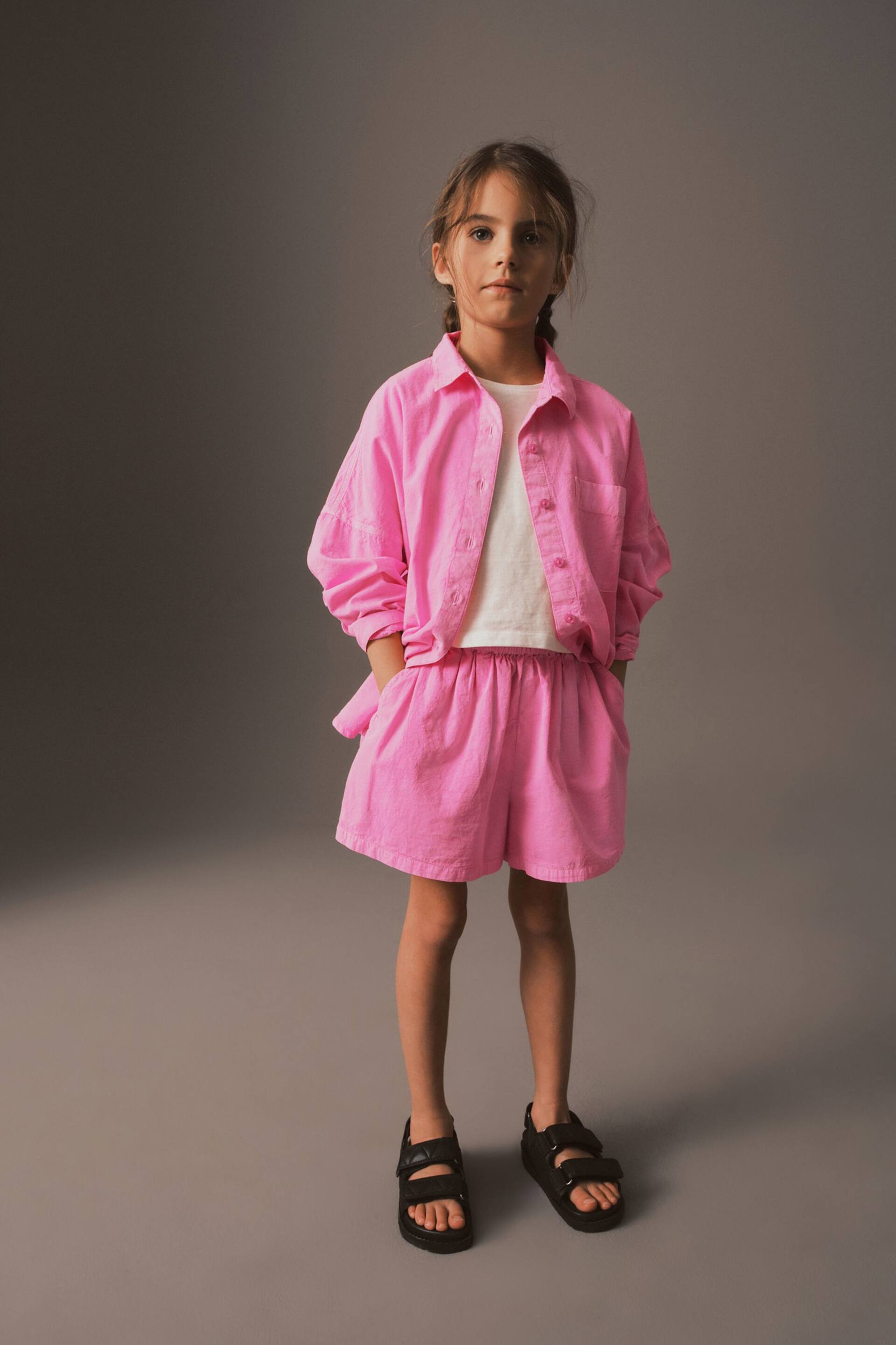 Bright Pink Shirt And Shorts Co-ord Set (3-16yrs) - Image 2 of 8