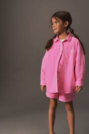 Bright Pink Shirt And Shorts Co-ord Set (3-16yrs) - Image 3 of 8