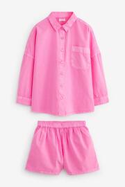 Bright Pink Shirt And Shorts Co-ord Set (3-16yrs) - Image 5 of 8