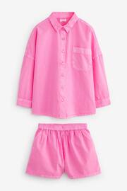Bright Pink Shirt And Shorts Co-ord Set (3-16yrs) - Image 6 of 8