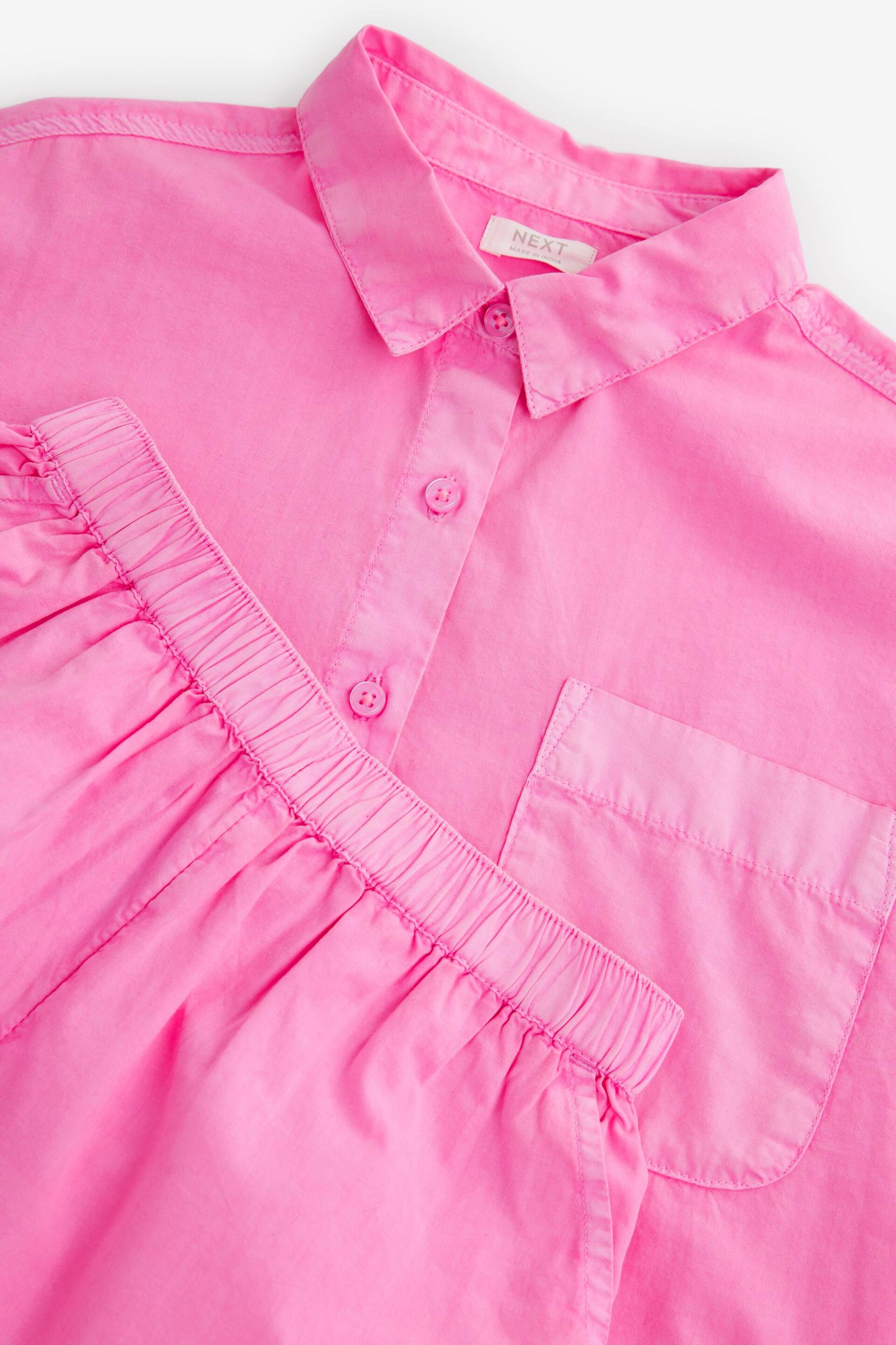 Bright Pink Shirt And Shorts Co-ord Set (3-16yrs) - Image 7 of 8