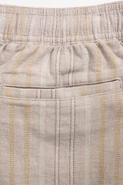 Abercrombie & Fitch Natural Knitted Stripe Short Sleeve Linen Shorts - Image 2 of 2
