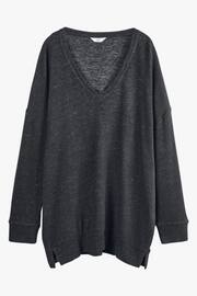 Hush Grey Elle Supersoft V-Neck Sweat Top - Image 5 of 5