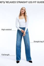 River Island Blue Petite High Rise Straight Leg Non Stretch Patchwork Jeans - Image 5 of 5