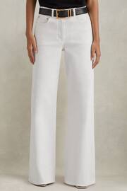 Reiss White Maize Flared Side Seam Jeans - Image 3 of 5
