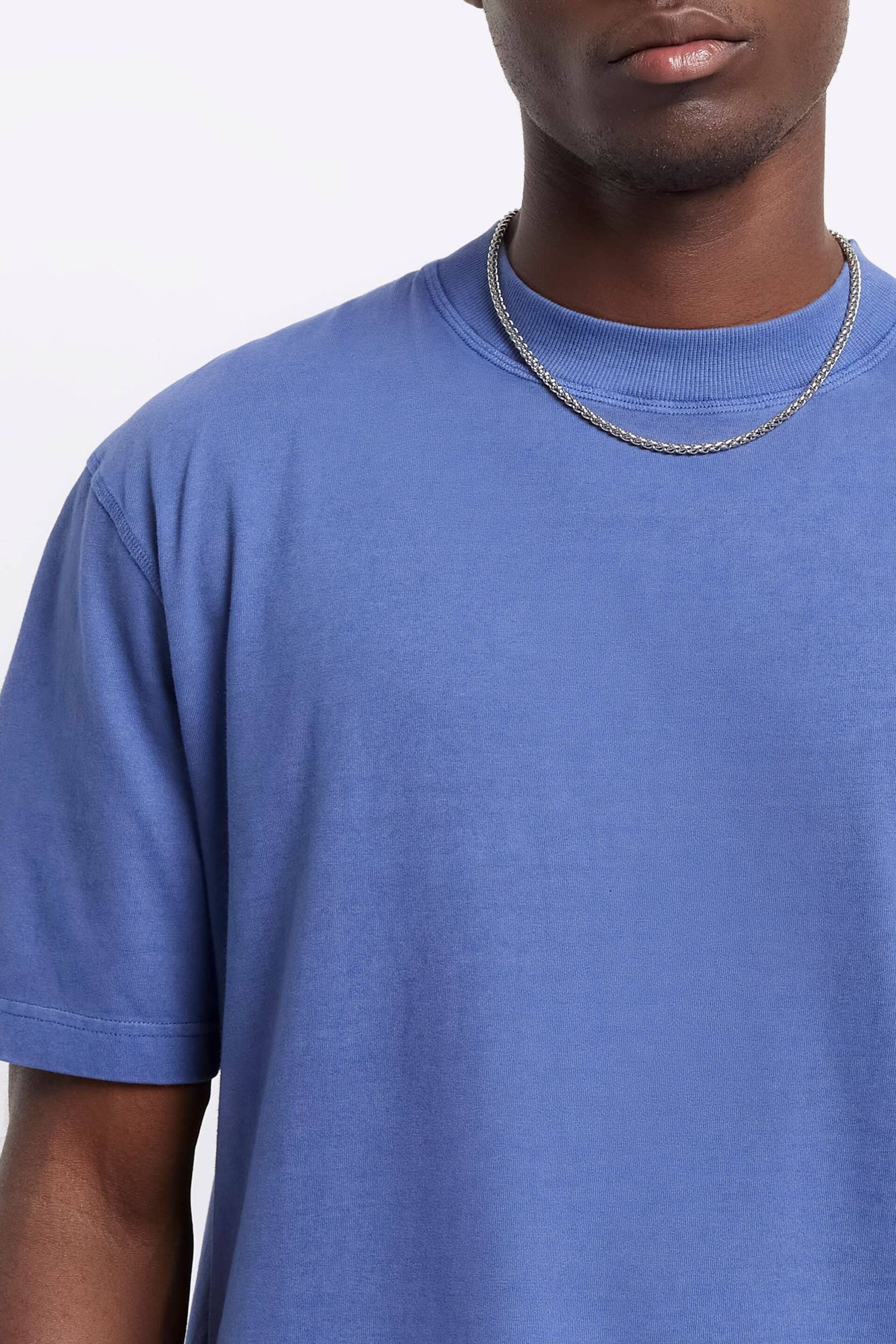 River Island Blue Studio Washed Regular Fit T-Shirt - Image 3 of 4