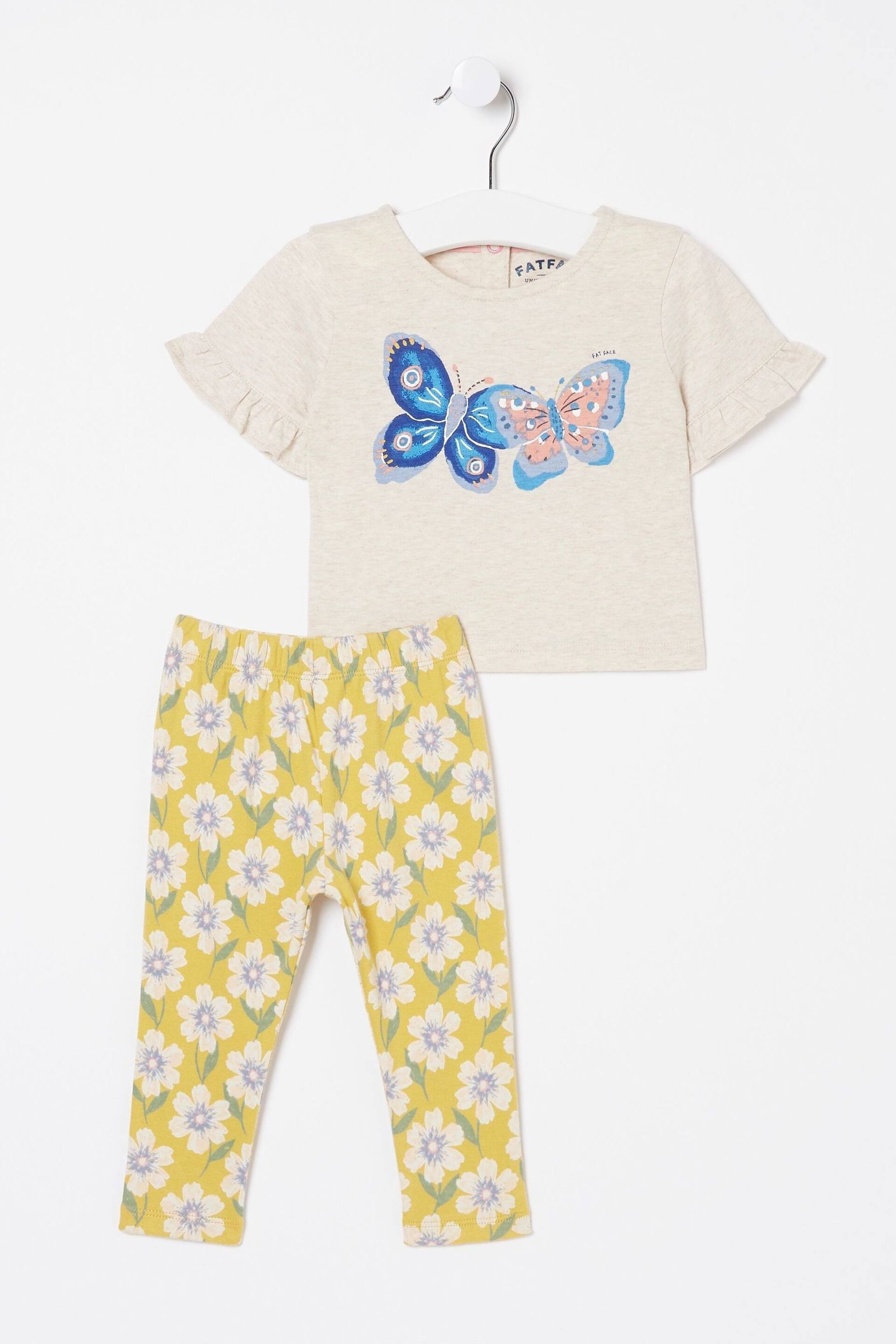FatFace Natural Butterfly Graphic Leggings Set - Image 1 of 1
