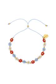 Estella Bartlett Gold Red, Blue Daisy Chain Bracelet - Image 1 of 3