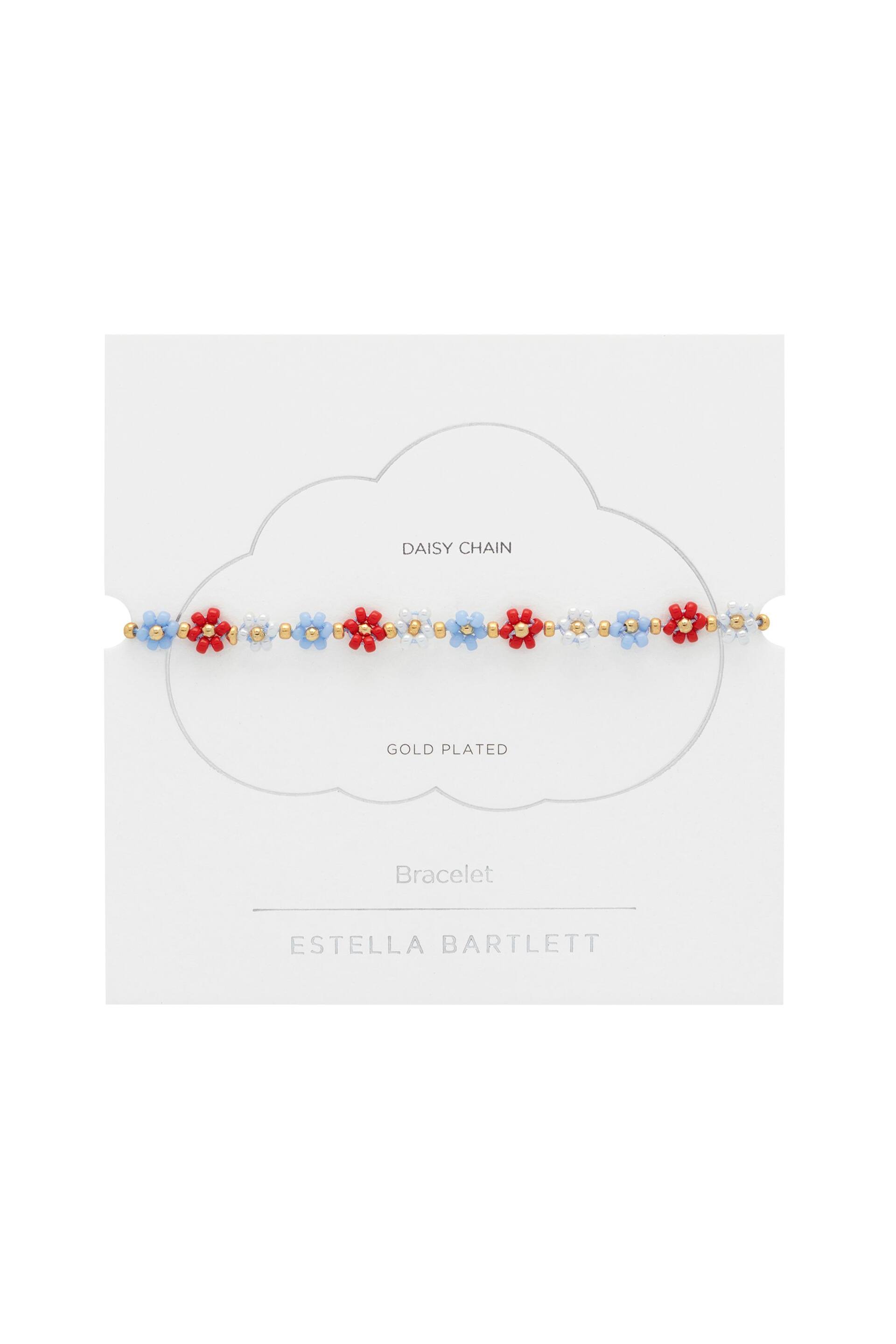 Estella Bartlett Gold Red, Blue Daisy Chain Bracelet - Image 3 of 3