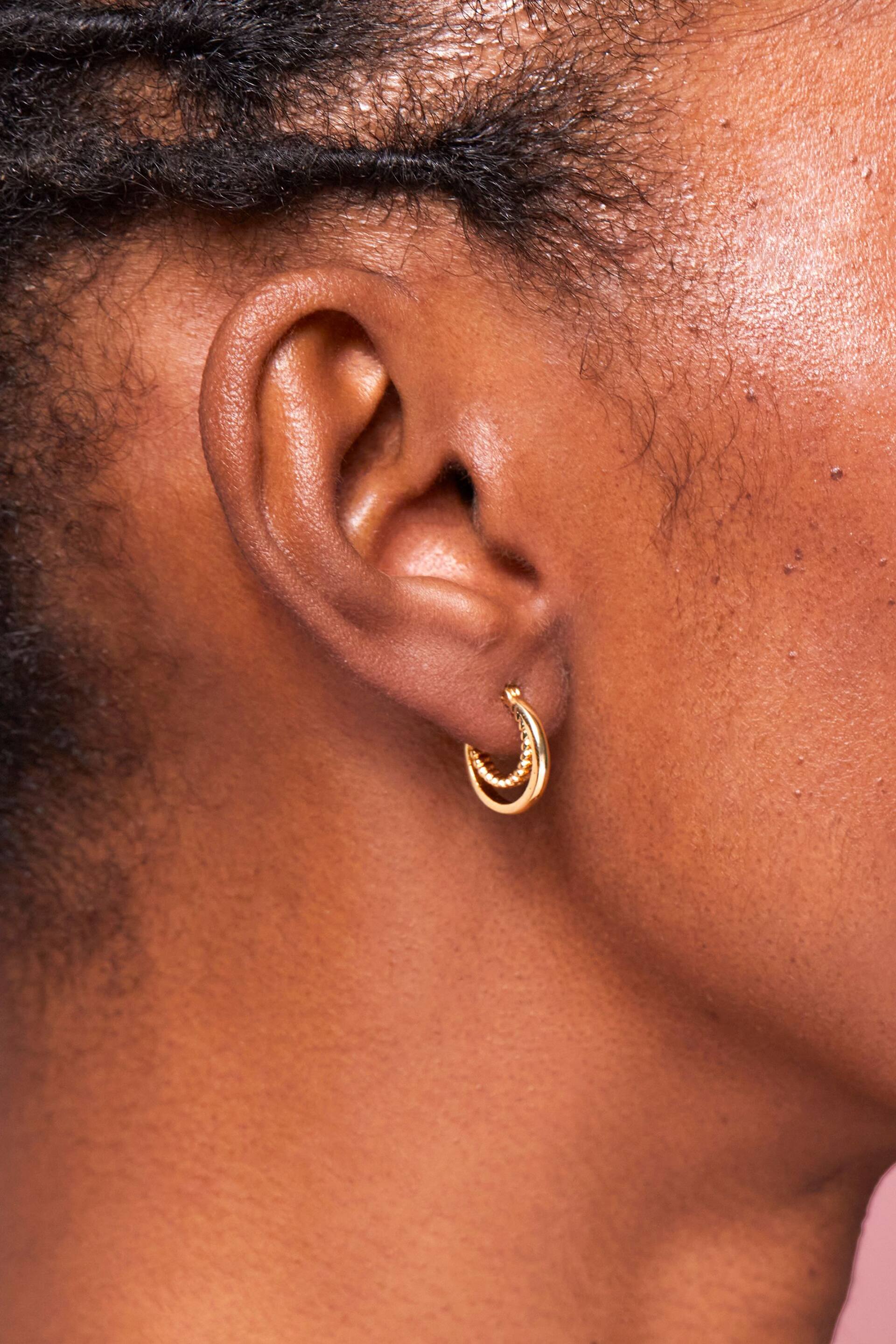 Estella Bartlett Gold Double Twisted Hoop Earrings - Image 3 of 3