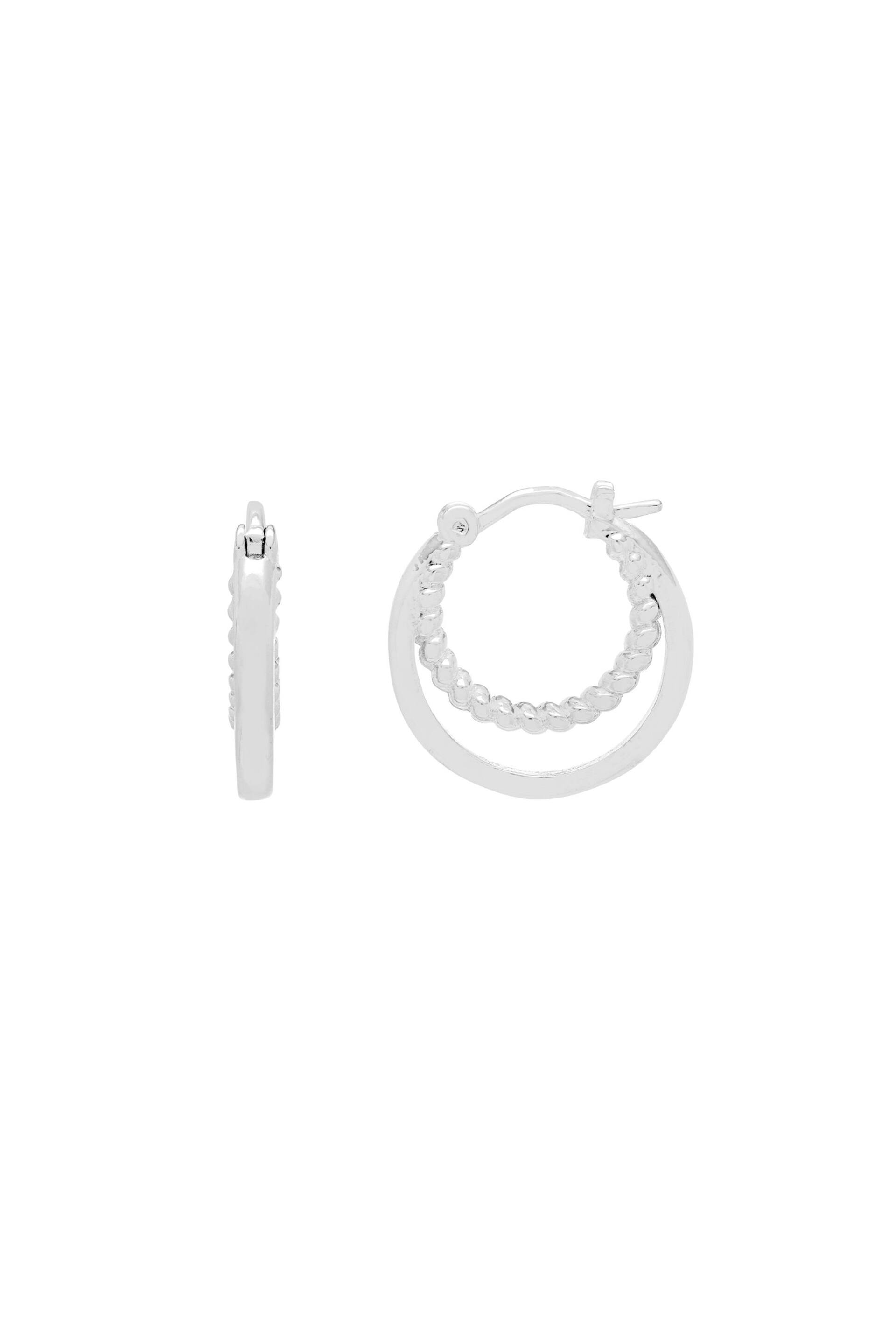 Estella Bartlett Silver Double Twisted Hoop Earrings - Image 1 of 3